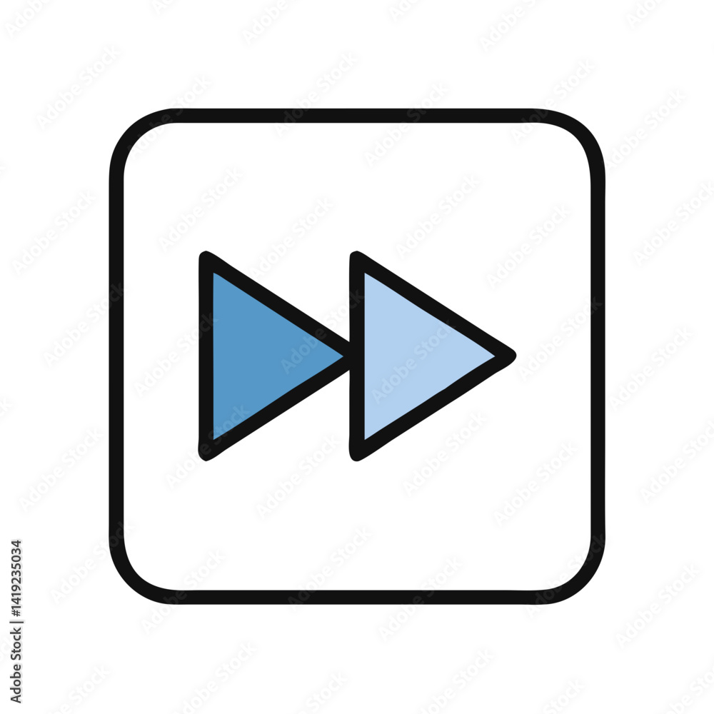 Leinwandbilder Fast Forward Button Icon Representing Media Navigation and Playback Control