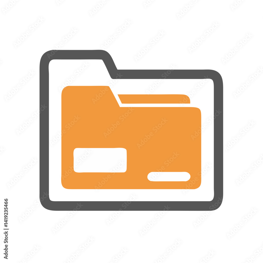 Poster Folder Icon Representing Project File Storage and Organization