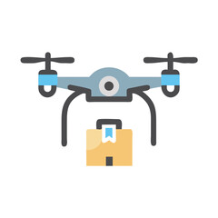Flying Drone Icon Representing Aerial Transport and Delivery Systems