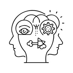open mind icon, open mind line art - simple line art of open mind, perfect for open mind logos and icons