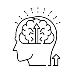 open mind icon, open mind line art - simple line art of open mind, perfect for open mind logos and icons