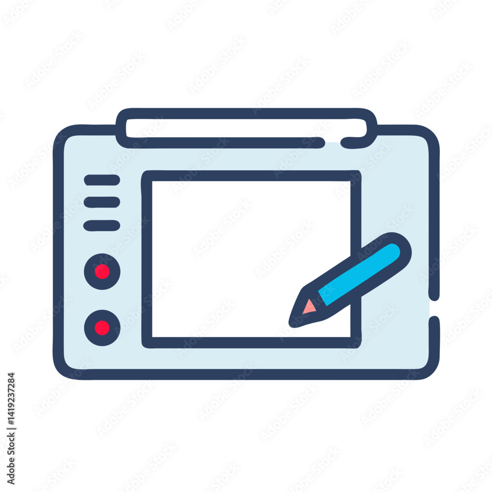 Aufkleber graphics tablet icon representing digital drawing and creative illustration