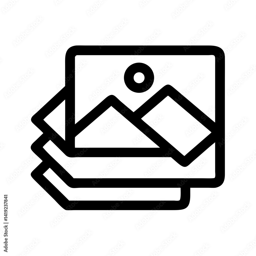 Poster Image Layers Icon Representing Photo Stacking and Layered Editing