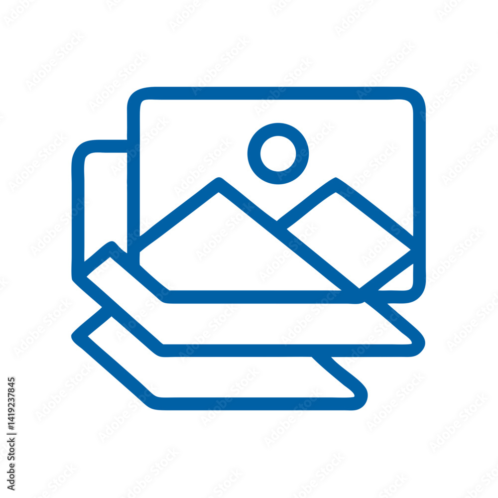 Fototapete Image Layers Icon Representing Photo Stacking and Layered Editing