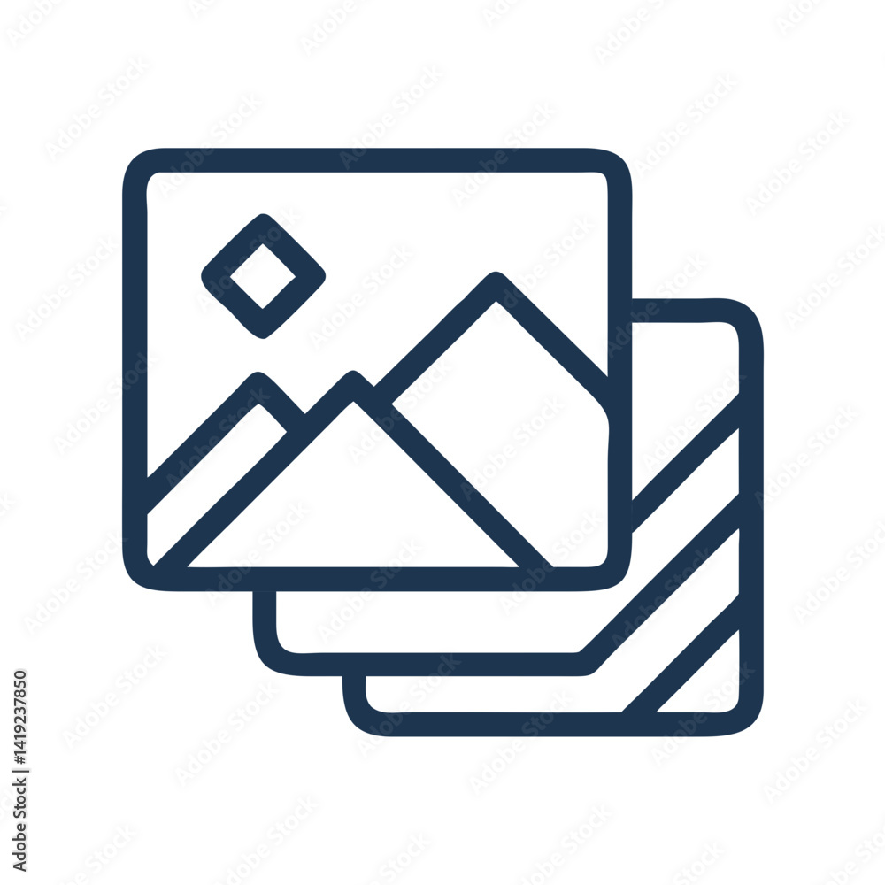 Leinwandbilder Image Layers Icon Representing Photo Stacking and Layered Editing