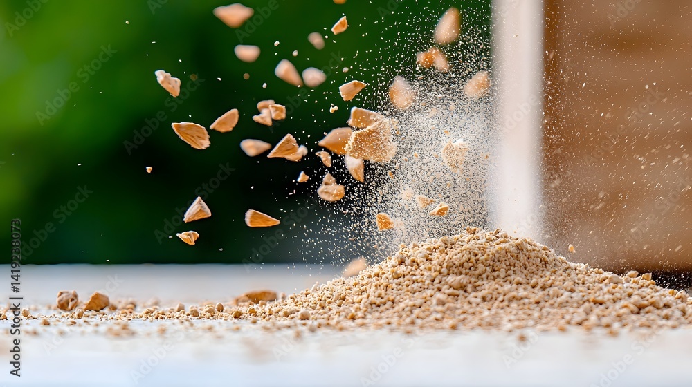 Aufkleber captivating dust particles swirling and dancing in the air after a powerful gust of wind creating a 