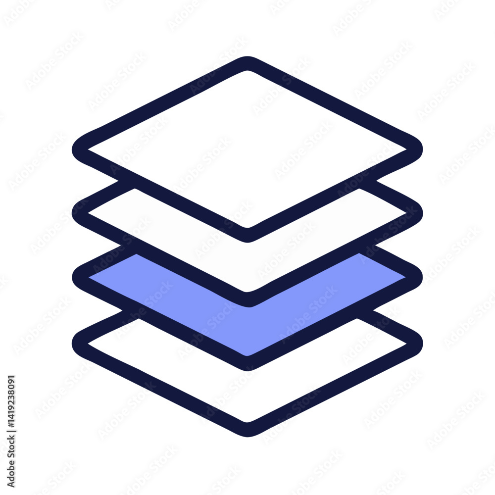 Poster Layer Stack Icon Representing Graphic Design Layer and Digital Artwork