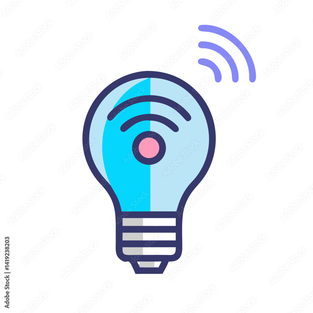 Aufkleber Light Bulb Icon Representing Smart Lighting Device and Energy-Efficient Solutions