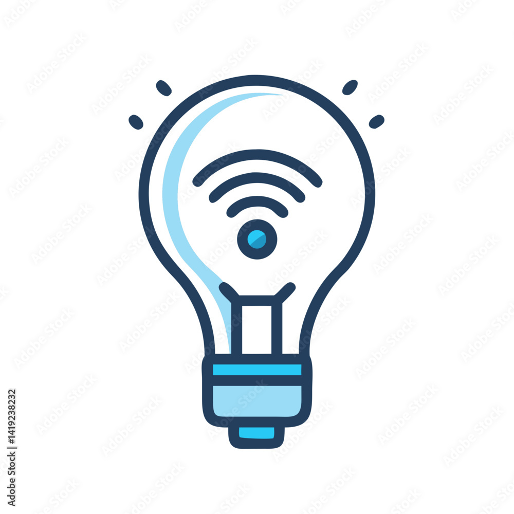 Fototapete light bulb icon representing smart lighting device and energy-efficient solutions