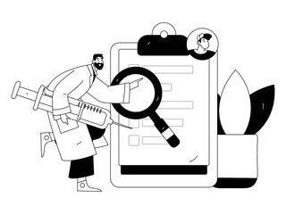 Medical characters fighting the epidemic flat vector concept operation hand drawn illustration
