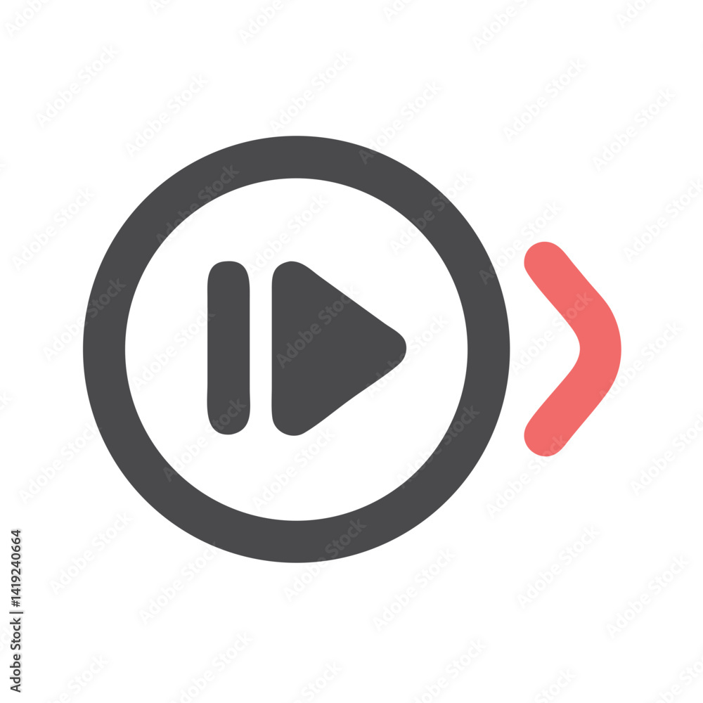 Leinwandbilder Pause Button Icon Representing Playback Interruption and Media Control