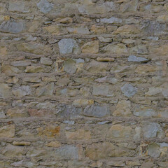 An old, gray wall made of stone and cement. Grey, stone background. Stone texture. Seamless image.