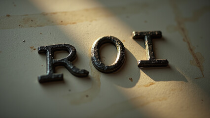 Metal ROI Letters on Stained Surface