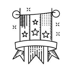 patriotic banner icon, patriotic banner line art - simple line art of patriotic banner, perfect for patriotic banner logos and icons