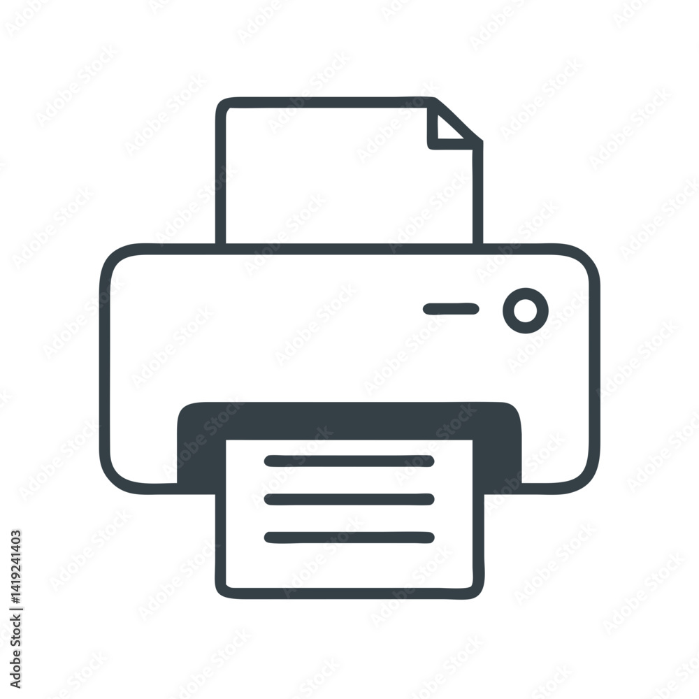 Poster printer icon representing document printing device and office equipment