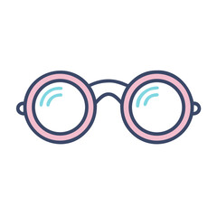 Round Sunglasses Icon Representing Retro Eyewear and Vintage Style Accessory
