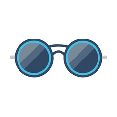 Round Sunglasses Icon Representing Retro Eyewear and Vintage Fashion Style
