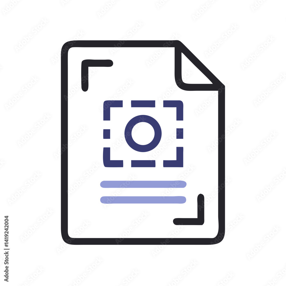 Poster scanned document icon representing digital record and electronic file archive
