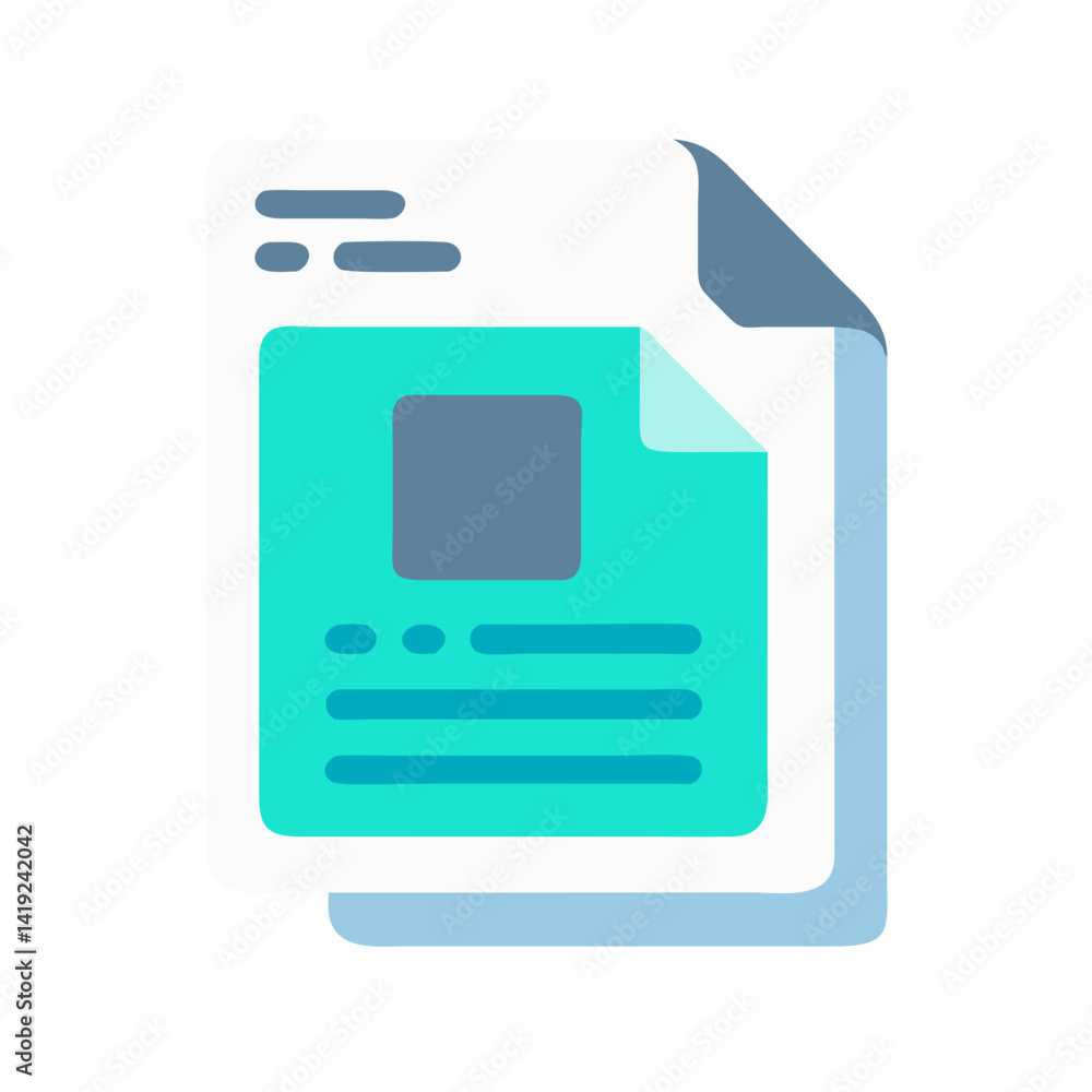 Poster Scanned Document Icon Representing Digital Record and Electronic File Archive