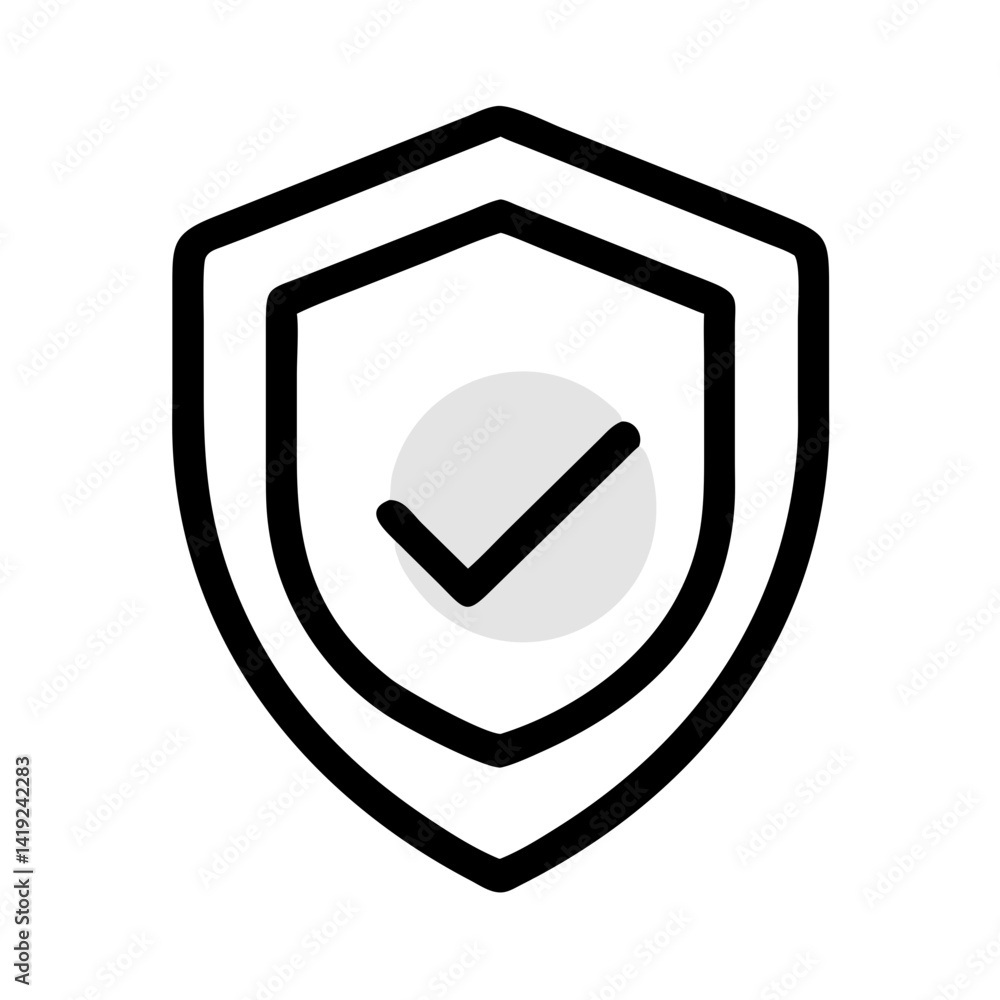 Aufkleber shield with checkmark icon representing security and verified protection