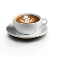 Coffee with beans in saucer
