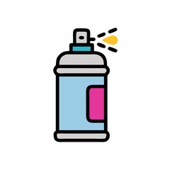 Spray Paint Can Icon Representing Graffiti Tool and Street Art Equipment