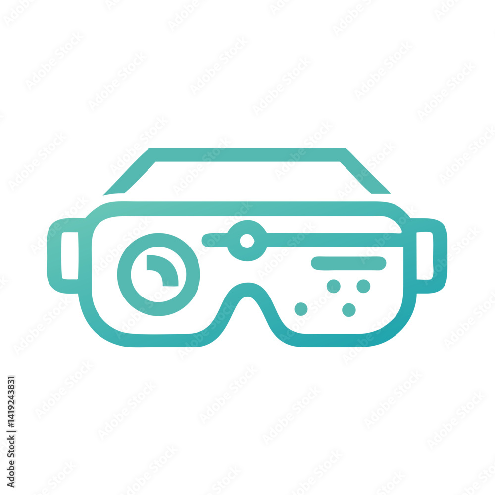 Poster Tech Goggles Icon Representing Augmented Reality and Immersive Digital Experience