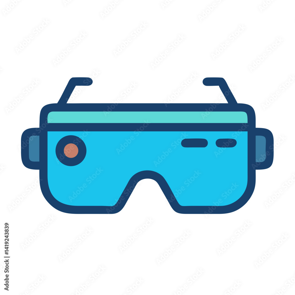 Poster Tech Goggles Icon Representing Augmented Reality and Immersive Digital Experience