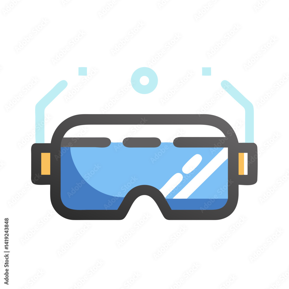 Poster Tech Goggles Icon Representing Augmented Reality and Immersive Digital Experience