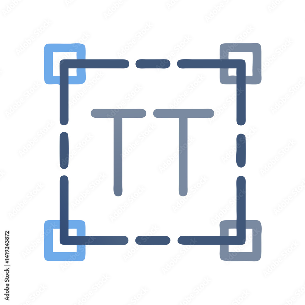 Poster Text Editing Box Icon Representing Typography Tool and Content Formatting