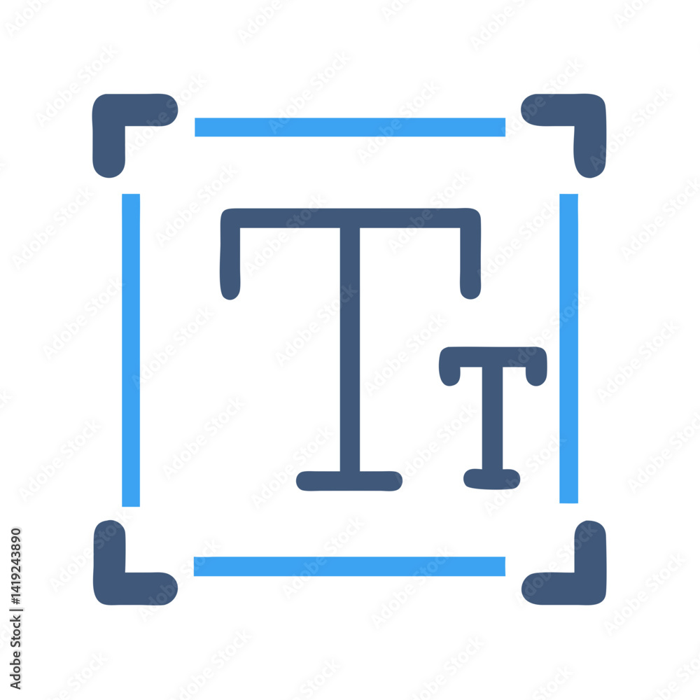 Poster Text Editing Box Icon Representing Typography Tool and Content Formatting