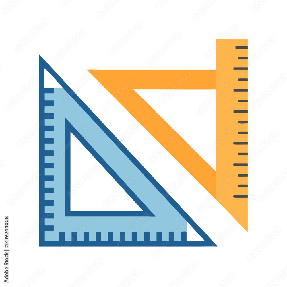 Aufkleber triangle and protractor icon representing measurement and geometry tools