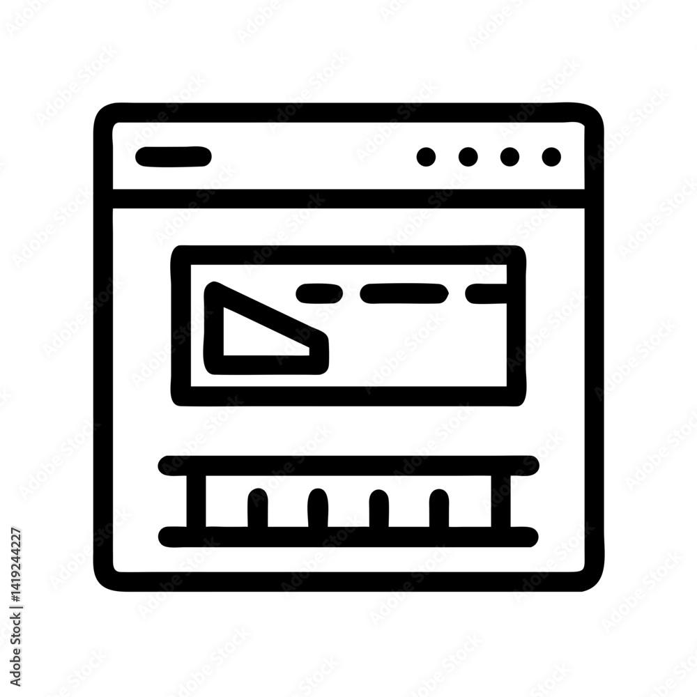Poster UI Ruler on Screen Icon Representing Layout Measurement and Interface Alignment