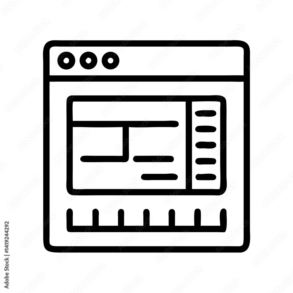 Poster UI Ruler on Screen Icon Representing Layout Measurement and Interface Alignment