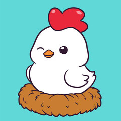 Cute and adorable chicken illustration