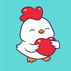 Cute and adorable chicken illustration