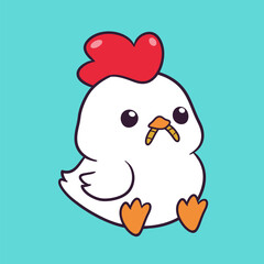 Cute and adorable chicken illustration
