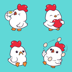 Cute and adorable chicken illustration