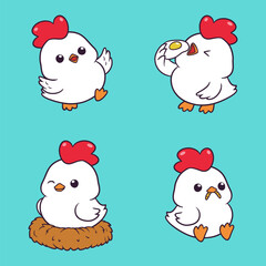 Cute and adorable chicken illustration