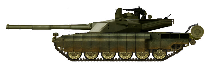 T-72 Evo (MBT concept based on the T-72 tank, with a new turret and additional protection on the sides) © Tikros
