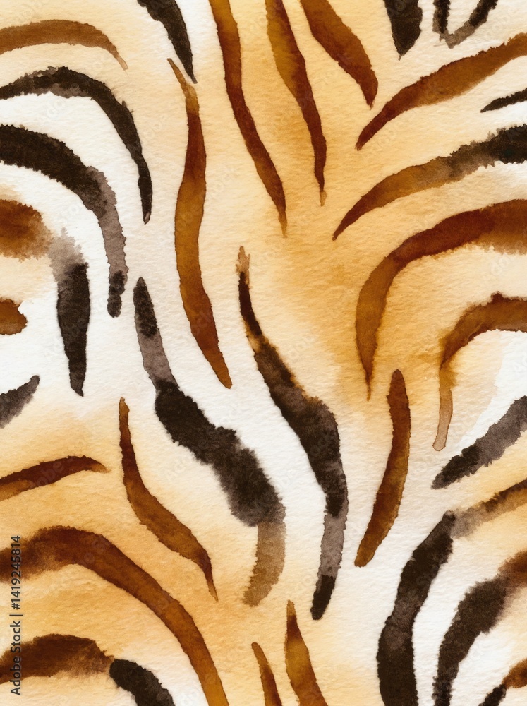 Aufkleber intricate abstract pattern resembling tiger stripes in warm tones and fluid design elements