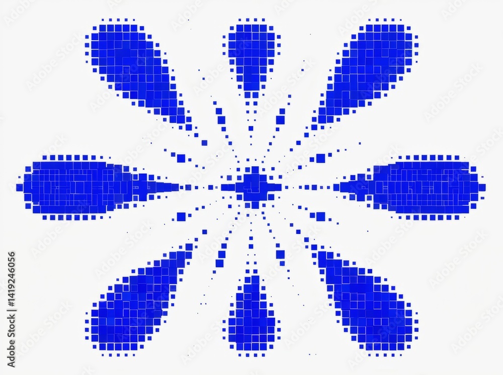 Poster colorful blue abstraction creates a dynamic background of shapes and patterns in a vibrant display o