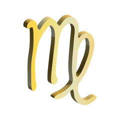 3d virgo zodiac sign Esoteric symbol Astrology clipart Element for design