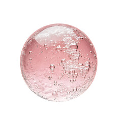 Shiny Pink Water Bubble Isolated on Transparent PNG