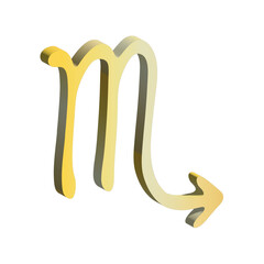 3d scorpio zodiac sign Esoteric symbol Astrology clipart Element for design