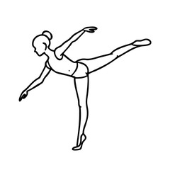 pirouette pose icon, pirouette pose line art - simple line art of pirouette pose, perfect for pirouette pose logos and icons