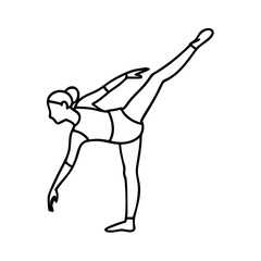 pirouette pose icon, pirouette pose line art - simple line art of pirouette pose, perfect for pirouette pose logos and icons © Sayem