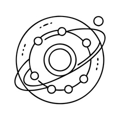 planetary ring system icon, planetary ring system line art - simple line art of planetary ring system, perfect for planetary ring system logos and icons © Sayem