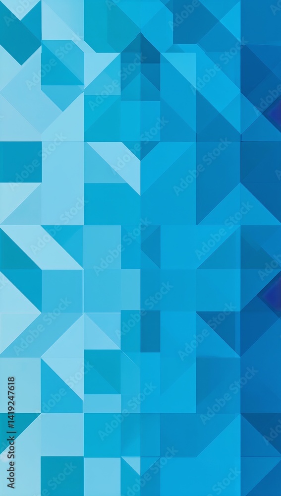 Poster vibrant abstract blue geometric patterns create a visually stunning background with depth and textur
