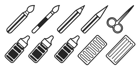 Vector Collection of Medical Surgical Tools and Instruments Icon Set